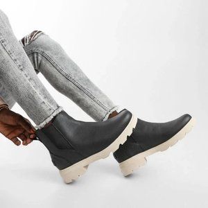 Sorel Lennox Chelsea 85 Waterproof Boots Size 6 Black White Slip On